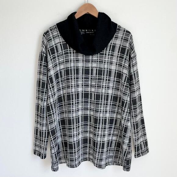 Lane Bryant Cowl Neck Plaid Long Sleeve Top NWT - Picture 2 of 5